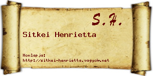 Sitkei Henrietta névjegykártya